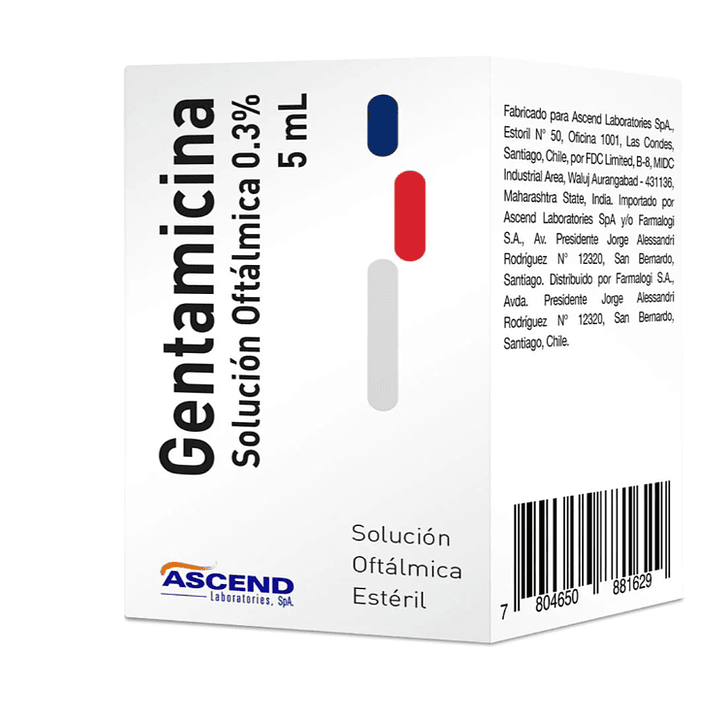 Gentamicina 0,3 % Solución oftálmica 5 ml . 1