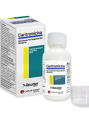 Claritromicina  250 mg /5 ml Polvo para suspensión oral 60 ml. Reutter