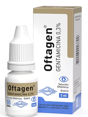 Oftagen Gentamicina 0,3% Solución oftálmica 5 ml.