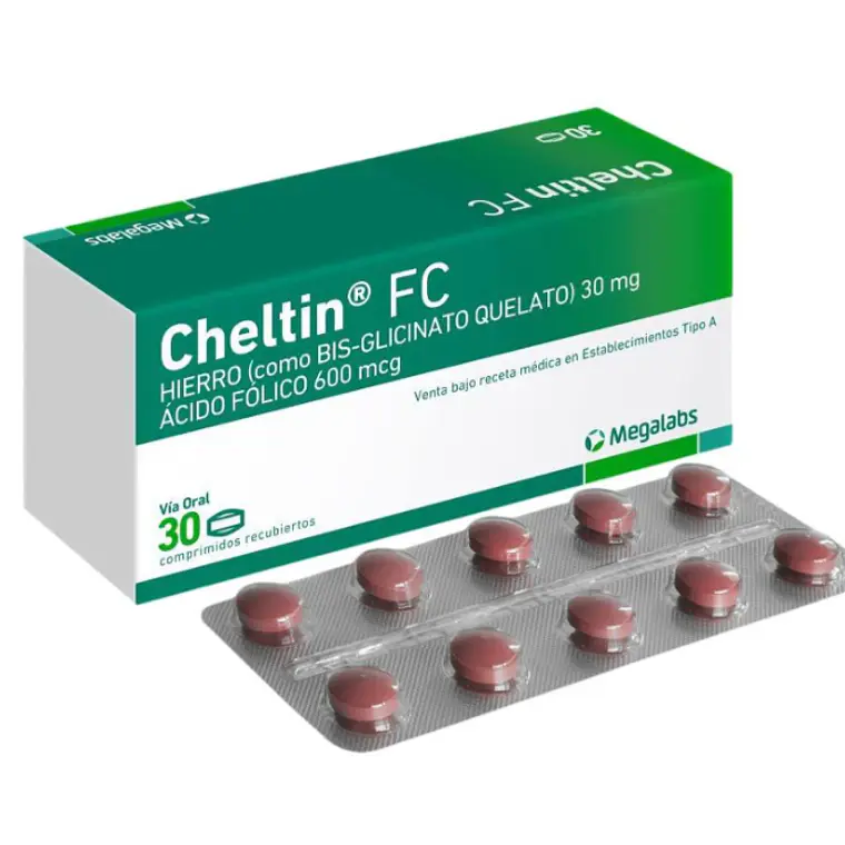 Cheltin FC Hierro, ácido fólico 30 Comprimidos. 1