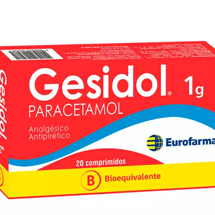 Gesidol (B) Paracetamol 1 g 20 Comprimidos. 1