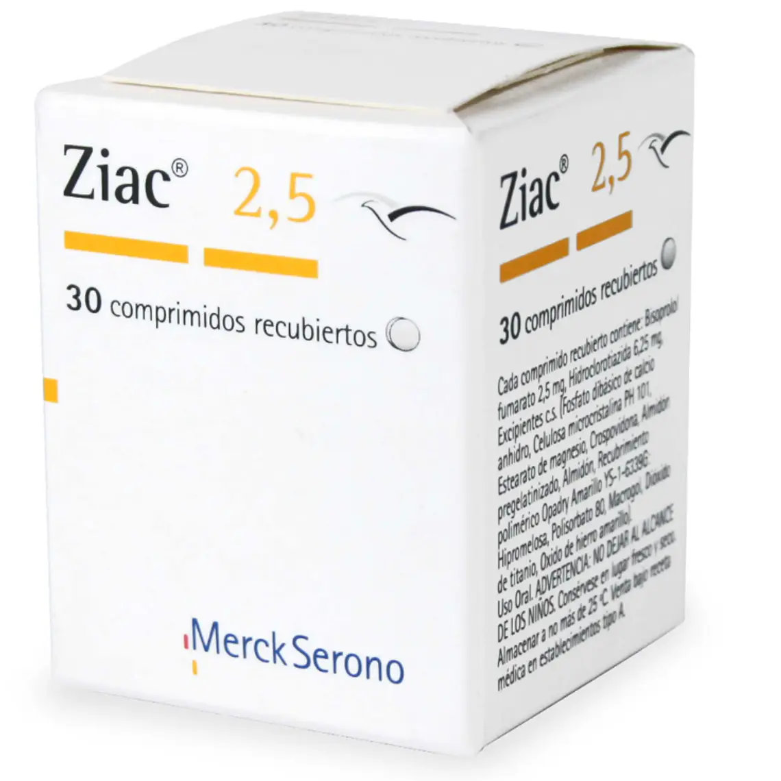 Ziac Bisopropol, Hidroclorotiazida 2,5 mg 30 Comprimidos. 1