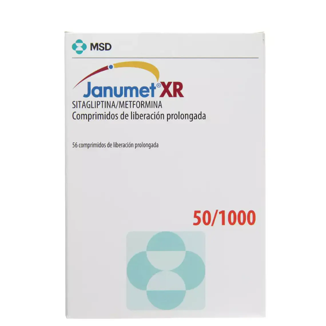 Janumet XR Sitagliptina, Metfomrina 50/1000 mg 56 Tabletas. 1