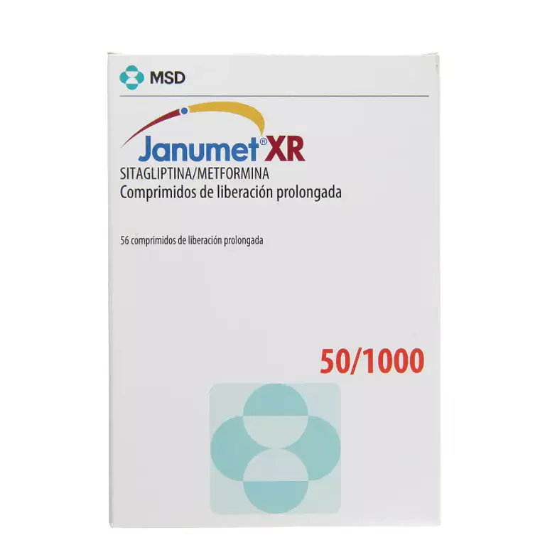 Janumet XR Sitagliptina, Metfomrina 50/1000 mg 56 Tabletas. 1