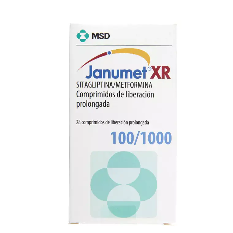 Janumet XR Sitagliptina, Metformina  100/1000 mg 28 Tabletas. 1
