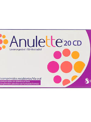 Anulette 20 CD Levonorgestrel, Etinilestradiol 28 Comprimidos.