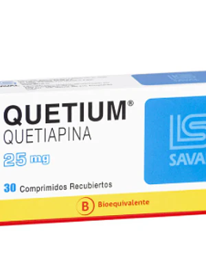 Quetium (B) Quetiapina 25 mg 30 Comprimidos.