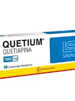 Quetium (B) Quetiapina 100 mg 30 Comprimidos.