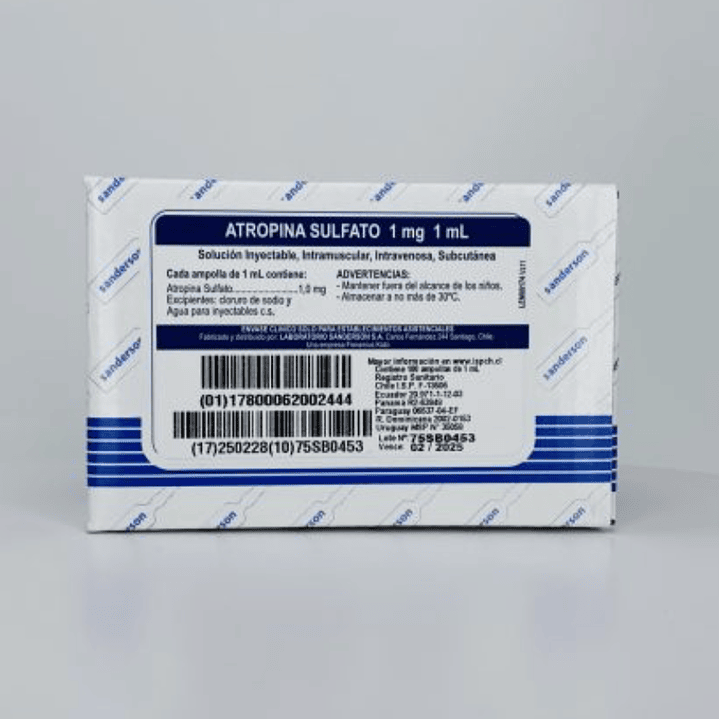 Atropina Sulfato 1 mg/1 ml 100 ampollas de solución inyectable. 1