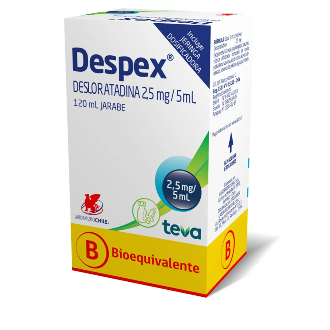 Despex (B) Desloratadina 2,5 mg/ 5 ml Jarabe 120 ml. 1