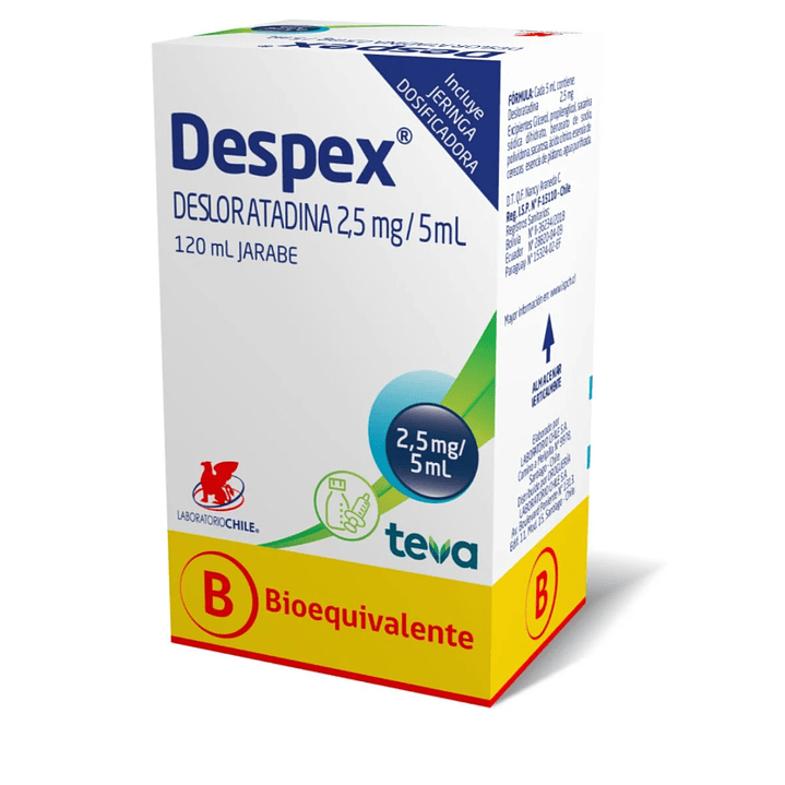 Despex (B) Desloratadina 2,5 mg/ 5 ml Jarabe 120 ml. 1
