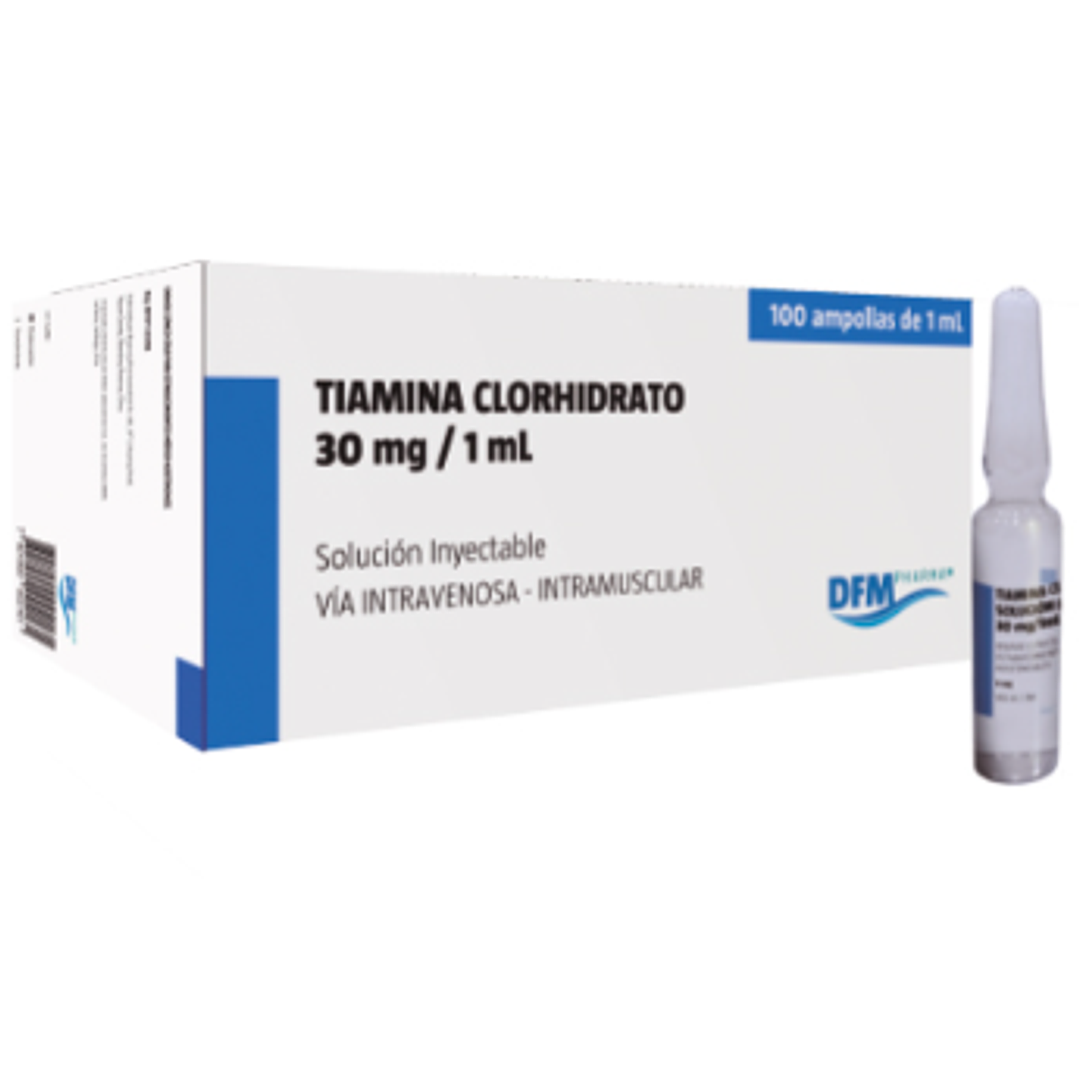 Tiamina  30 mg / 1 ml  100 Ampollas inyectables. Difem  1