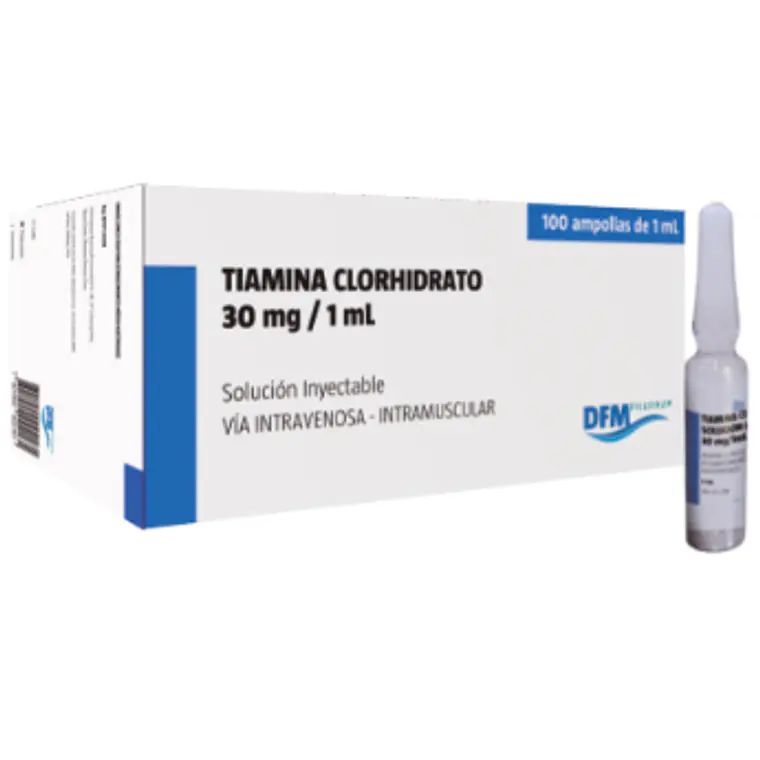 Tiamina clorhidrato 30 mg/ml Solución inyectable 100 Ampollas. Difem  1