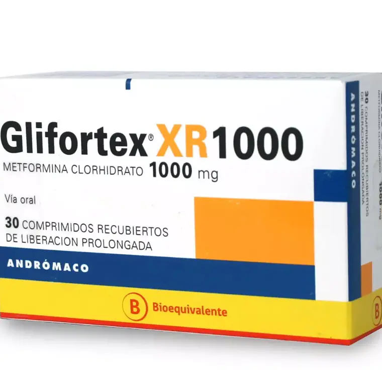 Glifortex XR (B) Metformina 1000 mg 30 Comprimidos. 1
