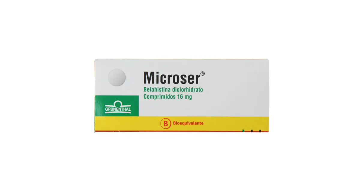 Microser (B) Betahistina 16 mg 30 Comprimidos.