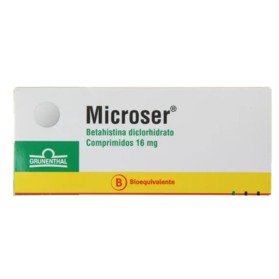 Microser (B) Betahistina 16 mg 30 Comprimidos. 1