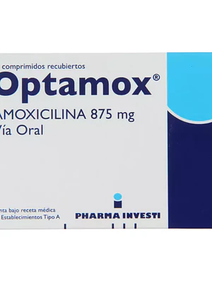 Optamox Amoxicilina 875 mg 14 Comprimidos recubiertos.