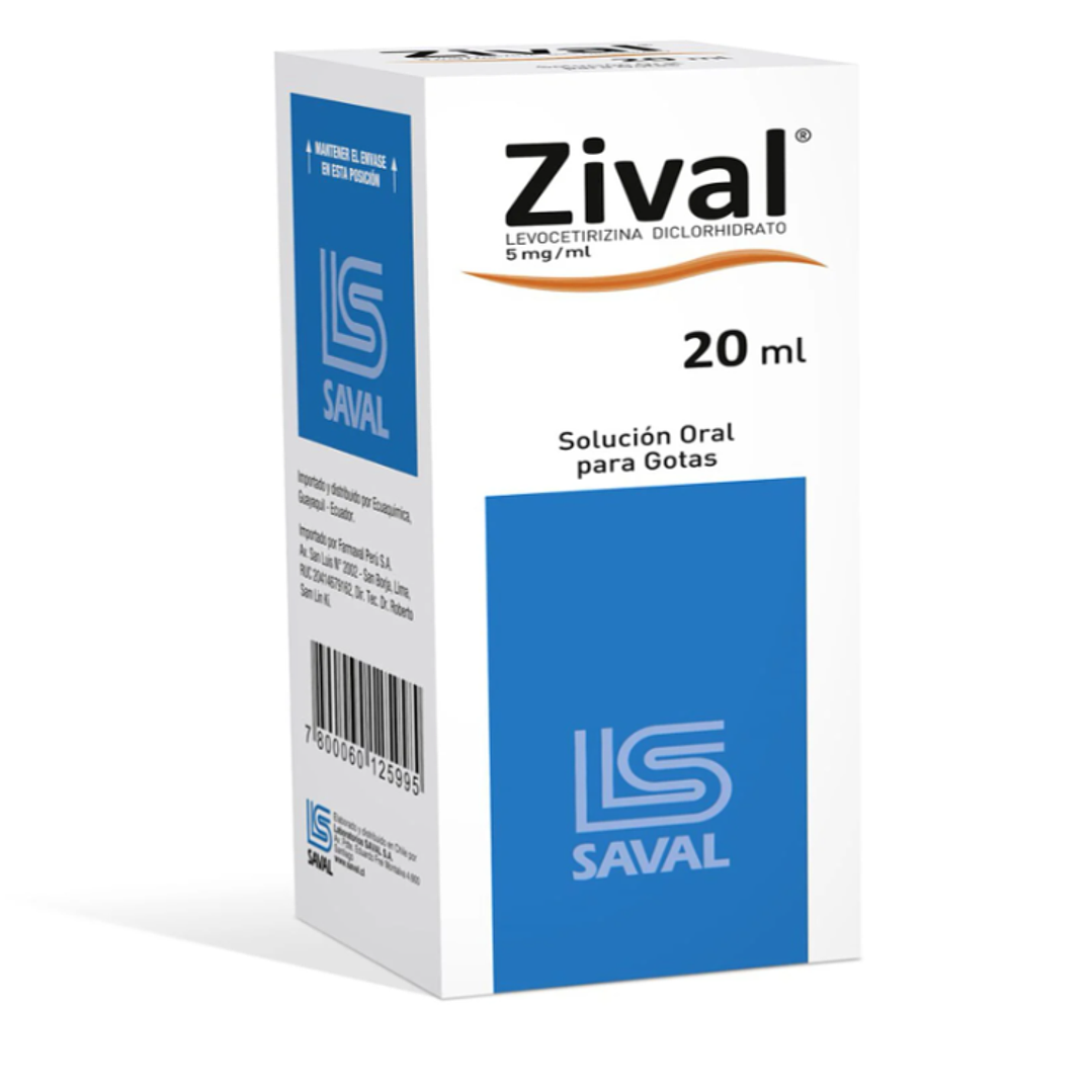 Zival (B) Levocetirizina 5 mg/ml Solución oral para gotas 20 ml. 1