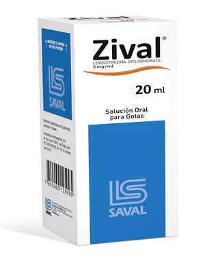 Zival (B) Levocetirizina 5 mg / ml Solución oral Gotas 20 ml.