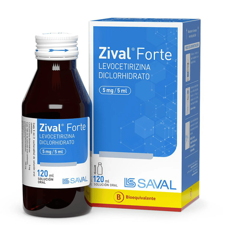 Zival Forte (B) Levocetirizina 5 mg / 5 ml Solución oral  120 ml. 1
