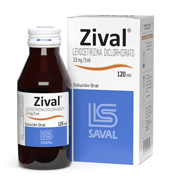 Zival (B) Levocetirizina 2,5 mg / 5 ml Jarabe 120  ml. 1