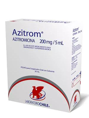 Azitrom Azitromicina 200 mg/ 5 ml Suspension oral 15 ml.