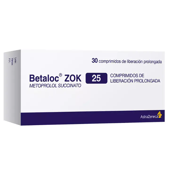 Betaloc Zok  Metroprolol 25 mg 30 Comprimidos. 1