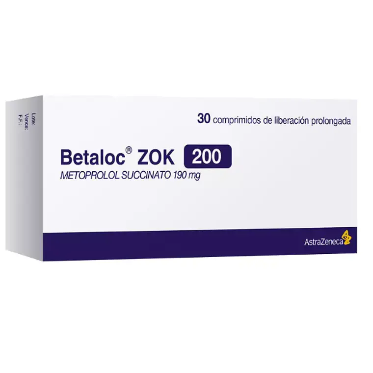 Betaloc Zok Metopropol 200 mg 30 Comprimidos. 1