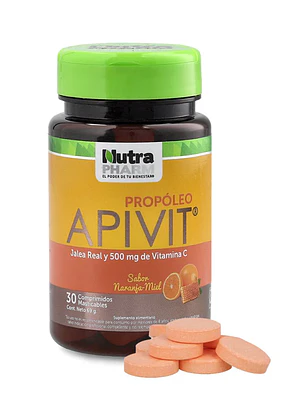 Apivit adultos 500 mg 30 Comprimidos masticables. Nutra Pharm