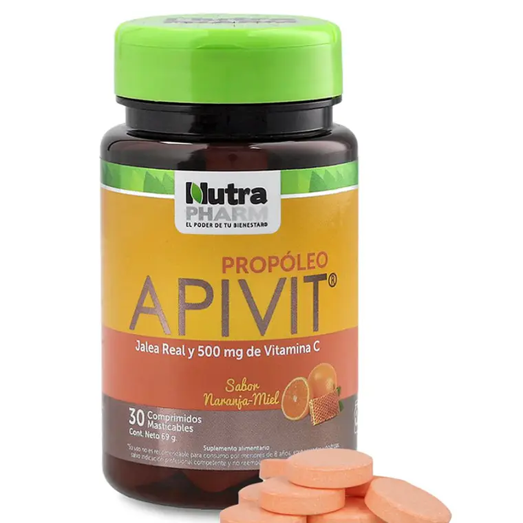 Apivit adultos 500 mg 30 Comprimidos masticables. Nutra Pharm 1