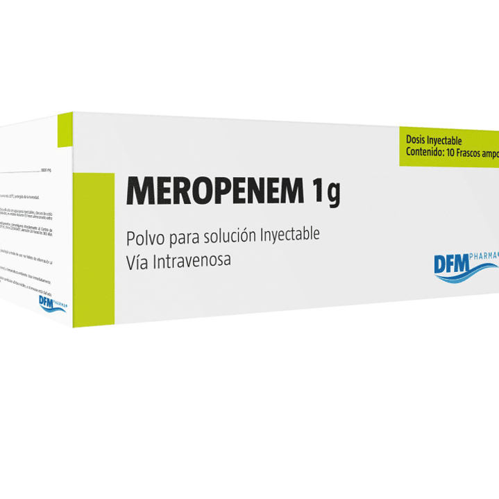 Meropenem 1 g Polvo Solucion Inyectable 10 Unidades. Difem 1