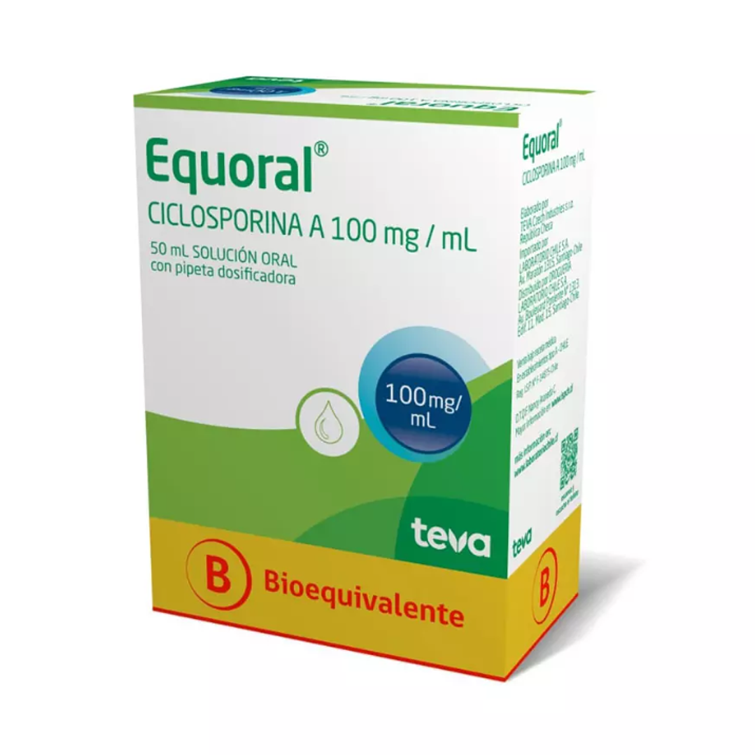 Equoral (B) Ciclosporina 100 mg/ ml Solución oral 50 ml. 1