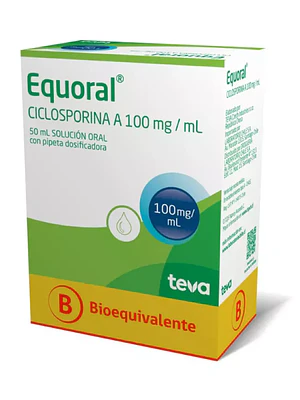 Equoral (B) Ciclosporina 100 mg/ ml Solución oral 50 ml.