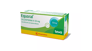 Equoral (B) Ciclosporina 50 mg 50 Cápsulas blandas.