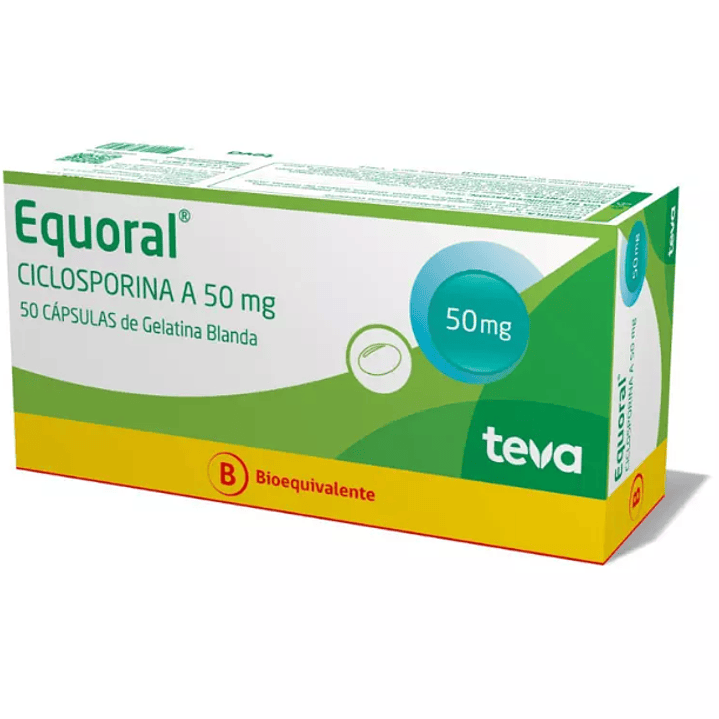 Equoral (B) Ciclosporina 50 mg 50 Cápsulas blandas. 1