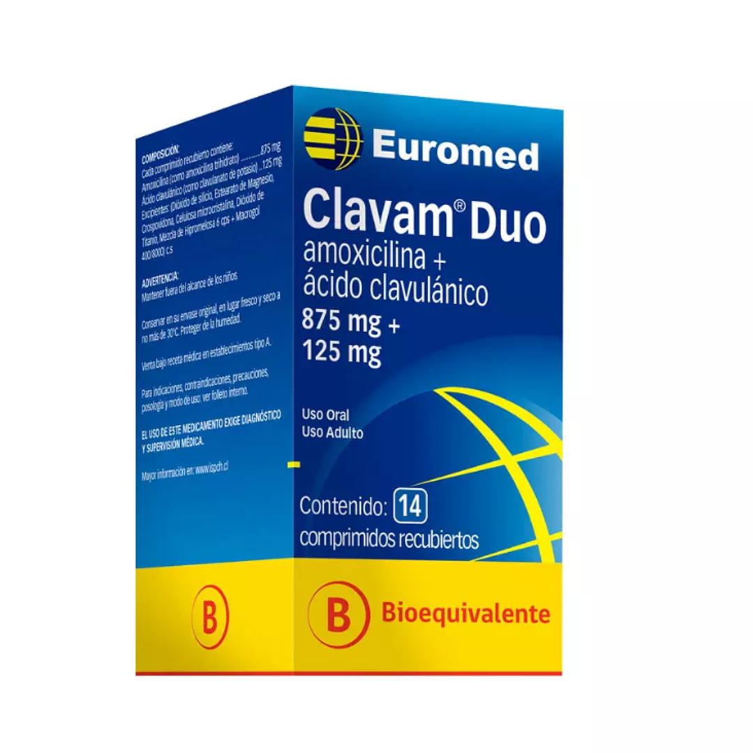 Clavam Duo (B) 875 / 125 mg 14 Comprimidos. 1