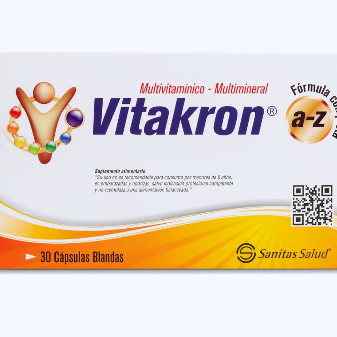 Vitakrom Multivitamínico-Multimineral 30 Cápsulas. 1