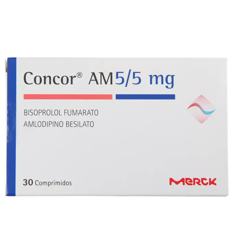 Concor AM  Bisopropol, Amlodipino 5/5 mg 30 Comprimidos. 1