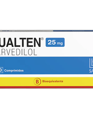 Dualten (B) Carvedilol 25 mg 30 Comprimidos.