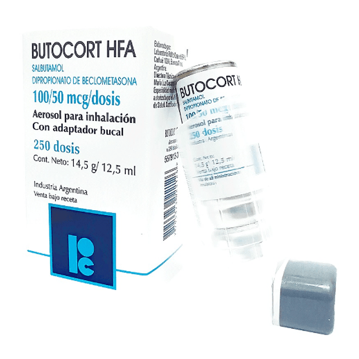 Butocort HFA 100/50 mcg/dosis Inhalador 250 Dosis. 1