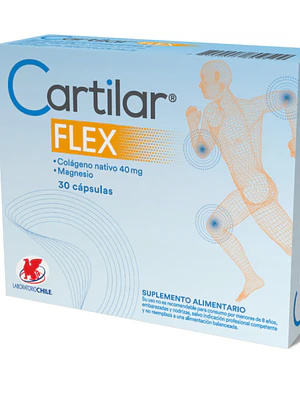 Cartilar Flex Colágeno, Magnesio 40/100 mg 30 Cápsulas.