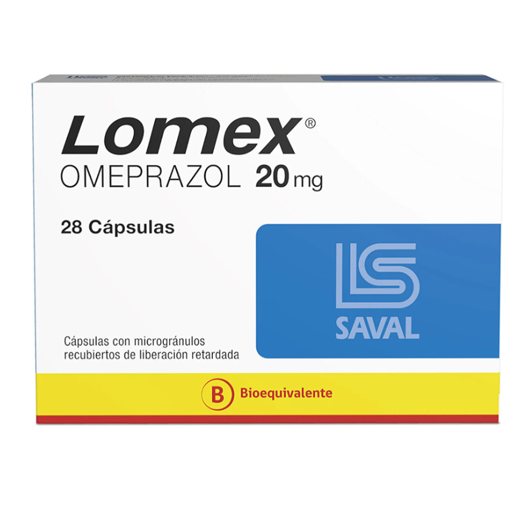 Lomex (B) Omeprazol 20 mg 28 Cápsulas. 1