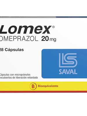 Lomex (B) Omeprazol 20 mg 28 Cápsulas.