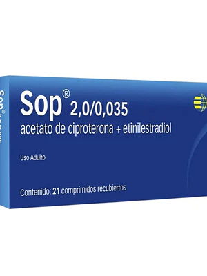 Sop Ciproterona, Etinilestradiol 2,0/0,035 mg 21 Comprimidos.