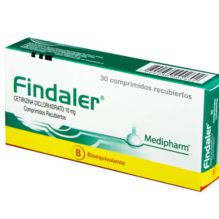 Findaler (B) Cetirizina 10 mg 30 Comprimidos recubiertos. 1