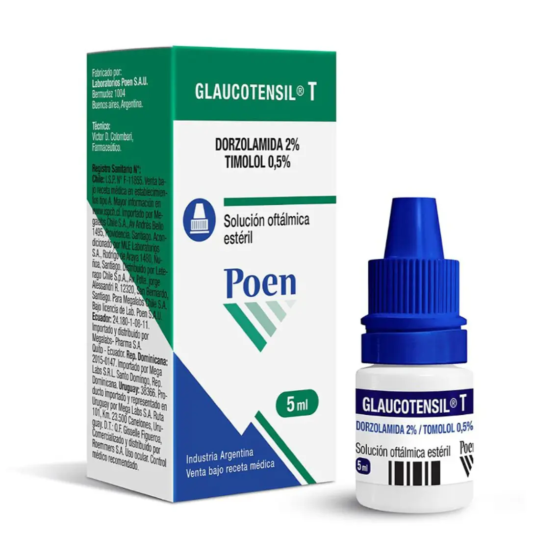 Glaucotensil T Dorzolamida, Timolol Solución oftálmica 5 ml. 1