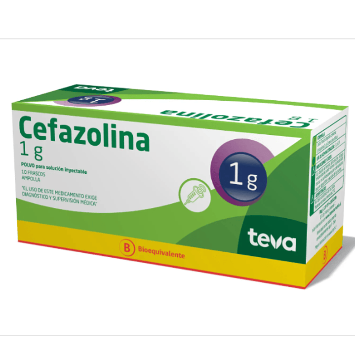 Cefazolina 1 g Polvo para solución inyectable 10 Frascos. 1