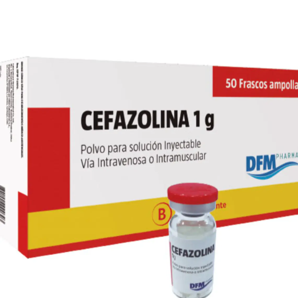 Cefazolina (B) 1 g Solución inyectable 50 Frascos ampolla. Difem  1