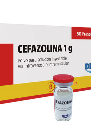 Cefazolina (B) 1 g Solución inyectable 50 Frascos ampolla. Difem 