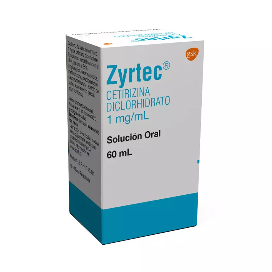 Zyrtec Cetirizina  1 mg / ml Jarabe 60 ml. 1